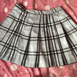 Blue plaid skirt